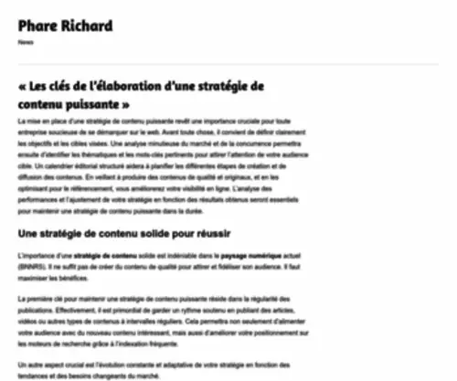 Phare-Richard.com(Les clés de l'élaboration d'une stratégie de contenu puissante) Screenshot