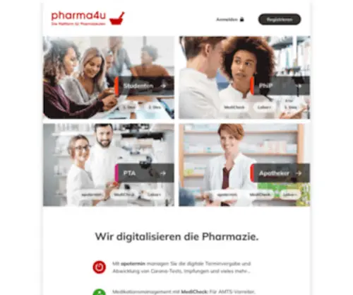 Pharma4U.de(Die Plattform für Pharmazeuten ) Screenshot