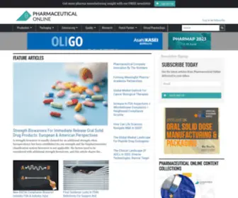 Pharmaceuticalonline.com(Pharmaceutical manufacturing industry and suppliers) Screenshot