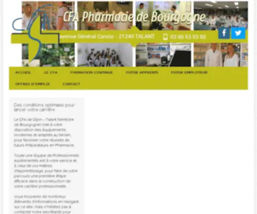 Pharmacie-Cfa-Dijon.com(Cfa des préparateurs en pharmacie de Talant) Screenshot