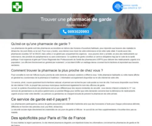 Pharmacie-Degarde.com(Pharmacie de garde ouverte le dimanche et la nuit) Screenshot