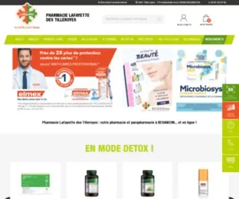 Pharmacielafayettedestilleroyes.com(Pharmacie Lafayette des Tilleroyes BESANCON en Ligne) Screenshot