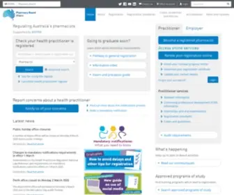 Pharmacyboard.gov.au(Pharmacy Board of Australia) Screenshot