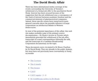 Pharmapolitics.com(The David Healy affair) Screenshot