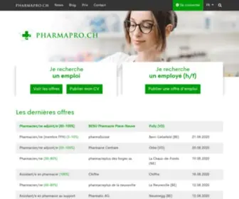 Pharmapro.ch(Offres emploi pharmaciens et assistantes en pharmacie) Screenshot