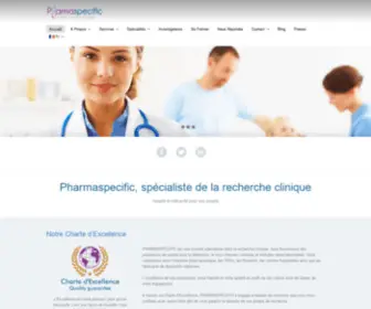 Pharmaspecific.com(Pharmaspecific ‖ CRO spécialisée en Recherche clinique) Screenshot