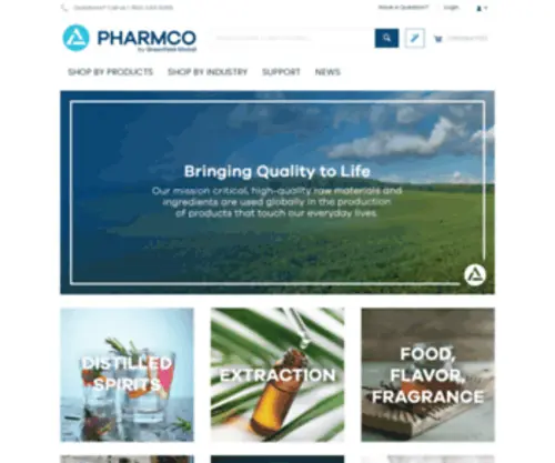 Pharmcoaaper.com(Ethyl Alcohol 190 & 200 proof and High Purity Solvents) Screenshot