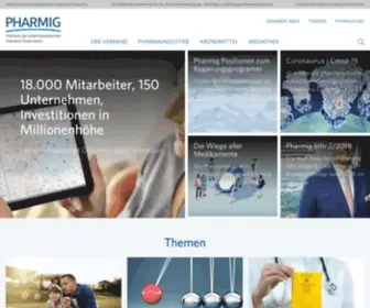 Pharmig.at(Verband der pharmazeutischen Industrie Österreichs) Screenshot