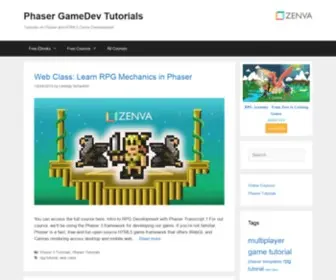 Phasertutorials.com(Tutorials on Phaser and HTML5 Game Development) Screenshot