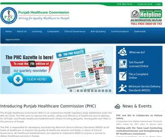 PHC.org.pk(Punjab Healthcare Commission) Screenshot