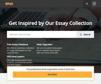 Phdessay.com(Free Essays and Papers Online on) Screenshot