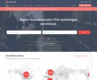 PHDstudies.nl(Beste PhD Studies inZoek 1124 Programma's Wereldwijd) Screenshot