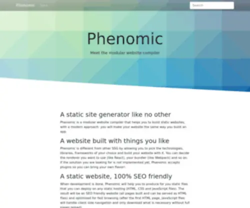Phenomic.io(A modular website compiler (static site generator)) Screenshot