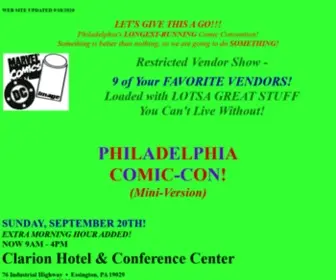 Philadelphiacomic-Con.com(PHILADELPHIA'S LONGEST RUNNING COMIC SHOW) Screenshot