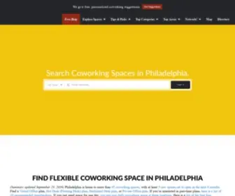 Philadelphiacoworkingspaces.com(Find Philadelphia Coworking and Shared Office SpaceSpaces 2019) Screenshot