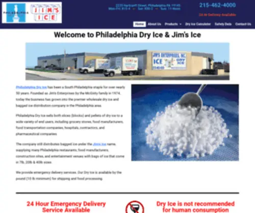 Philadelphiadryice.com(Philadelphia Wholesale Dry Ice & Wet Ice Distribution) Screenshot