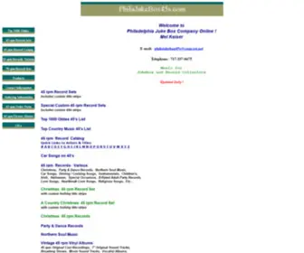Philajukebox45S.com(Jukebox records) Screenshot