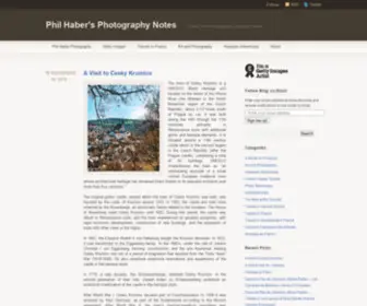 Philhaber.com(Phil Haber's Photography Notes) Screenshot