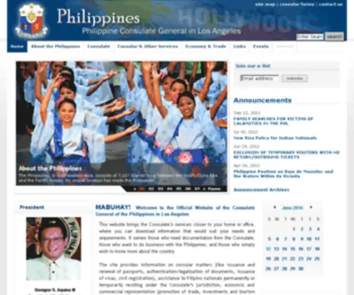 Philippineslosangeles.org(Embassy of the Philippines) Screenshot