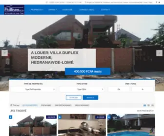 Phillison.com(Terrains, Villas, Maisons, Appartements à Vendre, à Louer à Lomé, au Togo) Screenshot