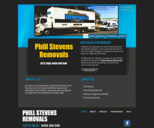 Phillstevensremovals.com.au(Phill stevens removals) Screenshot