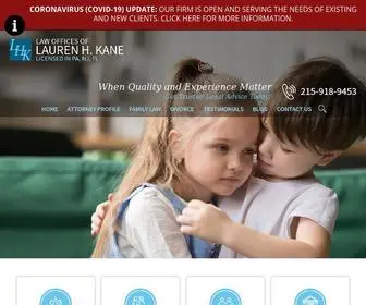 Phillyfamilylawyer.com(Philadelphia family lawyer Lauren H. Kane) Screenshot