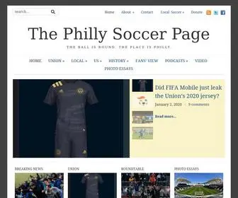 Phillysoccerpage.net(The ball is round) Screenshot
