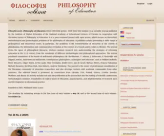 Philosopheducation.com(Filosofiya osvity) Screenshot