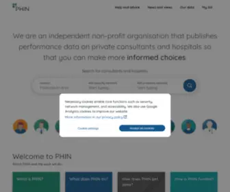 Phin.org.uk(Private Healthcare Information Network (PHIN)) Screenshot