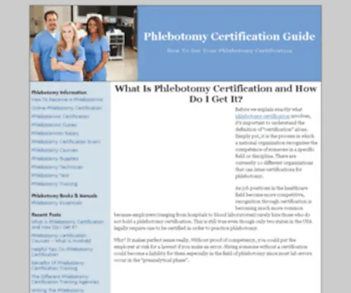 Phlebotomycertificationguide.com(Phlebotomy Certification) Screenshot
