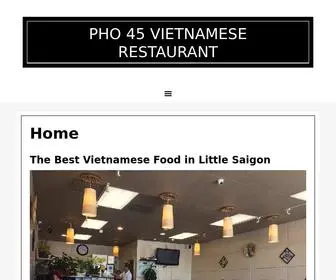 Pho45Restaurant.com(Pho 45 Vietnamese Restaurant) Screenshot