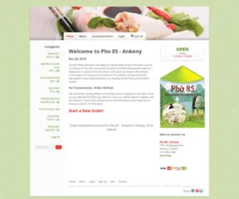 Pho85Ankeny.com(Order Vietnamese online from Pho 85) Screenshot