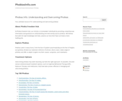 Phobiasinfo.com(Phobiasinfo) Screenshot