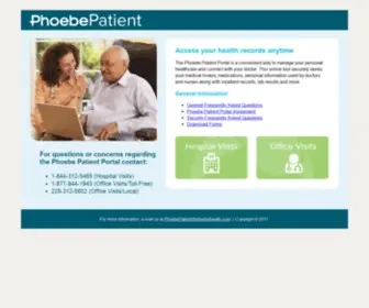 Phoebepatient.com(Phoebe Patient Portal) Screenshot