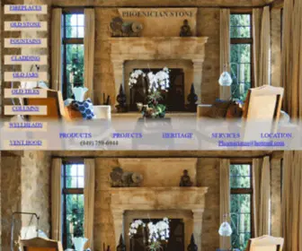 Phoenicianstone.com(Antique hand carved fireplace mantles) Screenshot