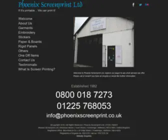 Phoenix-Screenprint.co.uk(Phoenix Screenprinting) Screenshot
