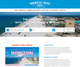 Phoenixallsuites.com(Gulf Shores Hotels on the Beach) Screenshot