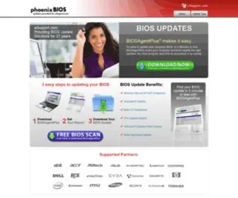 Phoenixbios.com(The Official BIOS Update and Support Center for Phoenix Technologies) Screenshot