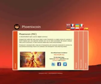 Phoenixcoin.org(Phoenixcoin (PXC)) Screenshot