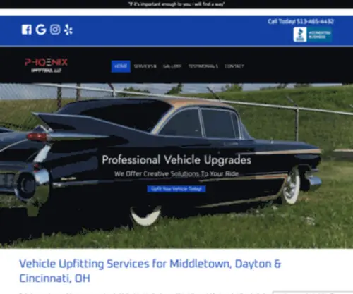 Phoenixupfitters.com(Vehicle Specification & Upfitter Services Cincinnati OH by Phoenix Upfitters) Screenshot