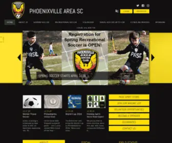 Phoenixvillesoccer.org(Phoenixville area soccer club) Screenshot