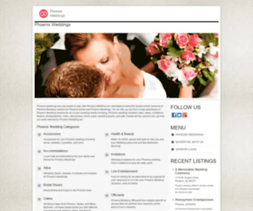 Phoenixwedding.net(Phoenix Weddings) Screenshot