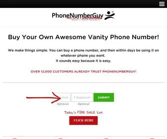 Phonenumberguy.com(Vanity Phone Numbers from The Original PhoneNumberGuy) Screenshot