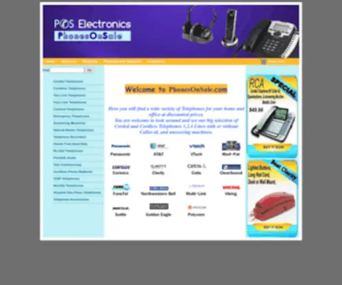 Phonesonsale.com(Phones On Sale Featuring Corded And Cordless Telephones) Screenshot