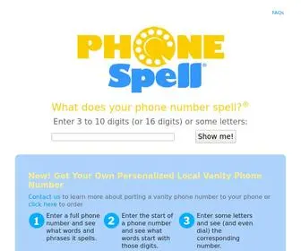 Phonespell.org(Vanity Phone Number Resources) Screenshot