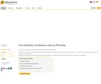 Phonesty.com(Telephone conferencing) Screenshot