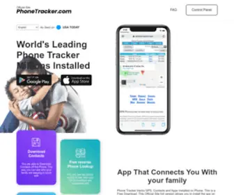 Phonetracker.com(Official website of phone tracker app) Screenshot