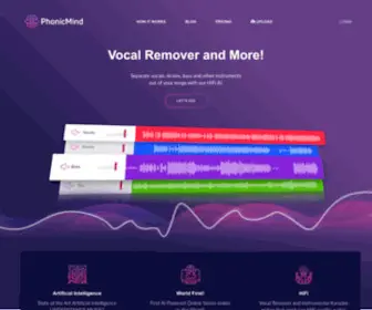 Phonicmind.com(AI Vocal Remover 2024) Screenshot