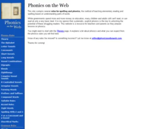 Phonicsontheweb.com(Phonics on the Web) Screenshot