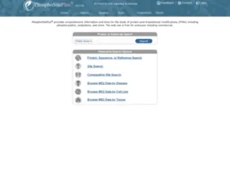 Phosphosite.org(A resource for protein phosphorylation and other post) Screenshot